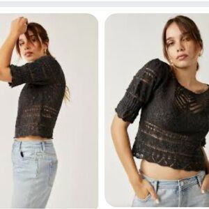 Free People Countey Romance top zixe XS crochet knit